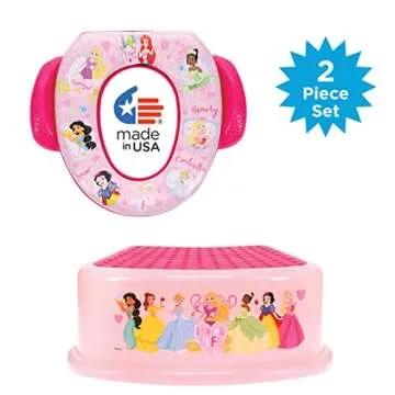 Disney Princess "Loving Life" Essential Potty Training Set - Soft Cushion & Step Stool