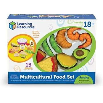 Learning Resources New Sprouts Multicultural Play Food Set - 15 Pieces, Ages 18+ Months Pretend Play Food for Toddlers, Preschool Learning Toys, Kitchen Play Toys for Kids