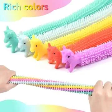TGXLAK 10pcs Unicorn Stretchy Strings Toys, Sensory Stress Toys for Against Anxiety, Quiet Stress Re...