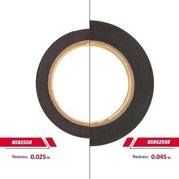 3M Double Sided Mounting Tape VHB 0.5" x 15.4 Ft 0.025in Thick Black 5925 Heavy Duty Foam Tape Strong Adhesive for Car Décor Home Office Logos