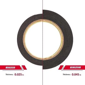 3M Double Sided Mounting Tape VHB 0.5" x 15.4 Ft 0.025in Thick Black 5925 Heavy Duty Foam Tape Strong Adhesive for Car Décor Home Office Logos