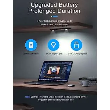 Under Cabinet Lights, Wireless Motion Sensor Light Indoor, Black 10in LED White Lighting Rechargeable Battery Operated,4 Modes Night Light, Stick-On Magnetic Closet Lights for Kitchen, Hallway(2 Pack)