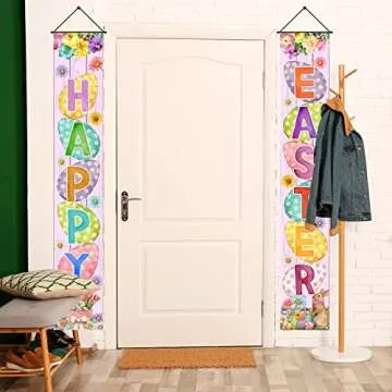 FARMNALL Easter Porch Banner for Holiday Decor