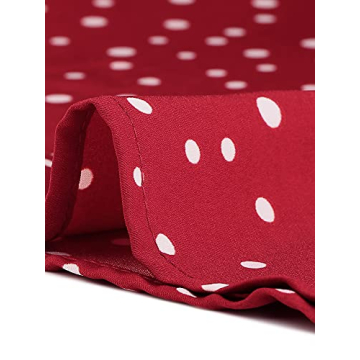 Allegra K Vintage Polka Dots Dress with Tie Neck