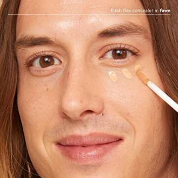 Honest Beauty Fresh Flex Concealer with Niacinamide + Vitamin E + Hyaluronic Acid | Vegan + Cruelty free | Fawn, 0.17 fl oz