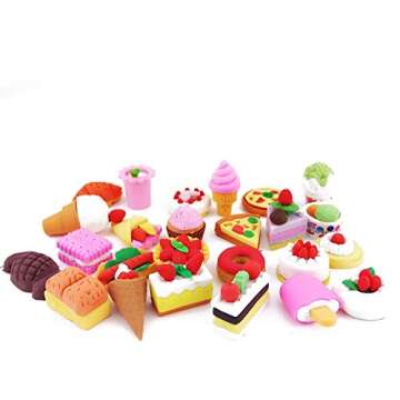 25 Fun Food Erasers for Kids - Puzzle Toys Collection