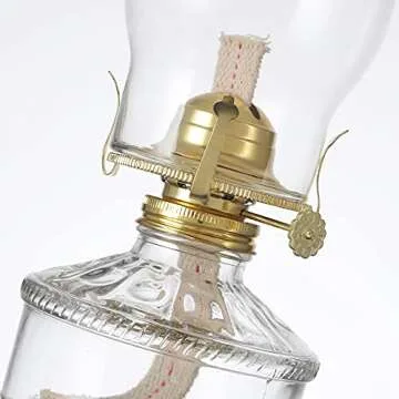 DNRVK Warm Home Mood Lighting Classic Kerosene Lamp for Indoor Use Large Clear Glass Chamber Oil Lamps Lanterns 12.59" Heigh