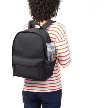 Amazon Basics Classic Black Backpack for Everyday Use