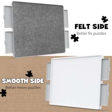 1500 Piece Rotating Puzzle Board 4 Drawers and Cover, 35"x28" Double Sided Felt Mat Portable Jigsaw Puzzle Table with Lazy Susan Spinning for Adults and Kids