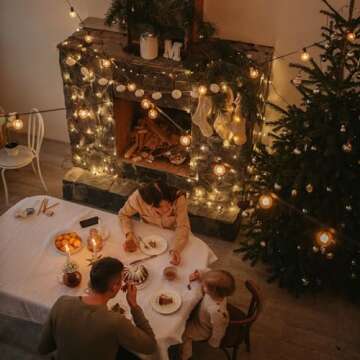 Romasaty 25FT Outdoor White String Lights with 27 Clear Bulbs, G40 Globe Patio String Lights for Indoor/Outdoor, Connectable Hanging Lights for Backyard Porch Balcony Party Decor - White Wire