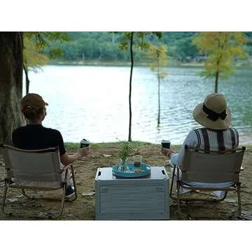 Zosenley Round Decorative Tray, Marbling Plastic Tray with Handles, Modern Vanity Tray and Serving Tray for Ottoman, Coffee Table, Kitchen and Bathroom, Size 13" (Forest Blue Edge)