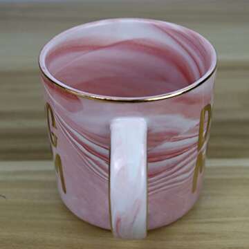 Wanpcaiy Dog Mom Mug, Dog Lover Gifts for Women, Funny Pink Ceramic Marble Coffee Mug 12.8 oz (One Size, Dog Mom Pink Mug)