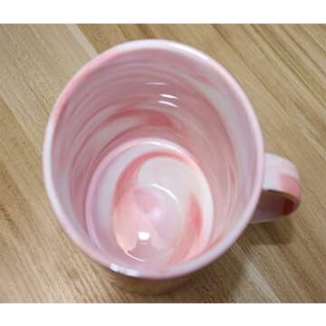 Wanpcaiy Dog Mom Mug, Dog Lover Gifts for Women, Funny Pink Ceramic Marble Coffee Mug 12.8 oz (One Size, Dog Mom Pink Mug)
