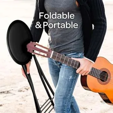 Folding Stool - Backless 18-Inch Stool with 225lb Capacity for Kitchen or Rec Room - Portable Indoor Counter Bar Stools by Lavish Home (Black)