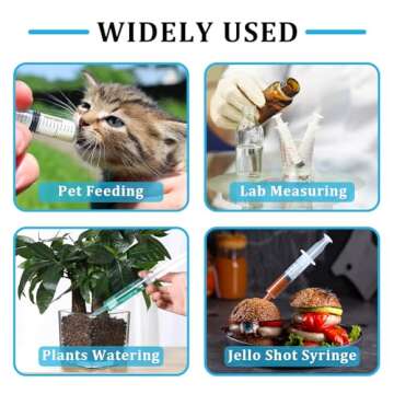 16 Pack 20ml Plastic Syringe, Large Syringes Tools for Liquid, Sterile and Individually Sealed for Measuring, Watering, Refilling, Feeding Pets, Scientific Labs, Oil or Glue Applicator