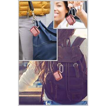 Compatible for Airpods 1 & 2 Soft TPU Cases (Front LED Visible),Doweiss Protective Cases Covers Women/Girl Luxury with Pompom Ball Keychain Compatible for Airpods Charging Case (Rose Pink)