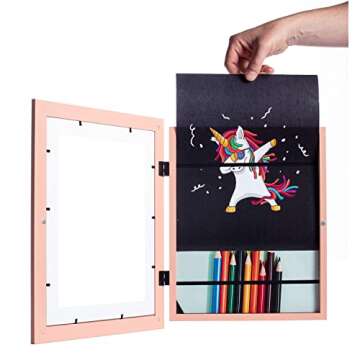 FrameWorks 2-Pack - Pink Wooden Kids Art Frame for Art Display