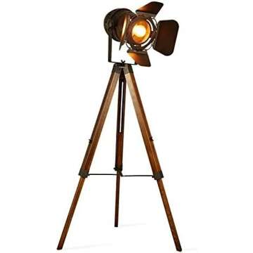 Decoluce Vintage Tripod Floor Lamp - Retro Lighting Style