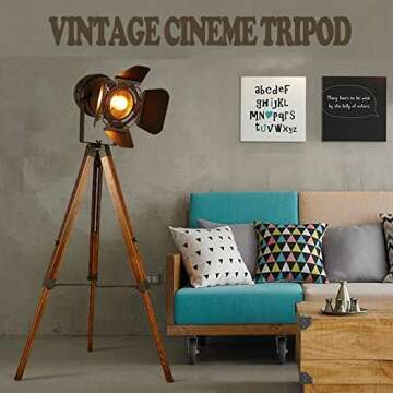 Decoluce Vintage Tripod Floor Lamp - Retro Lighting Style