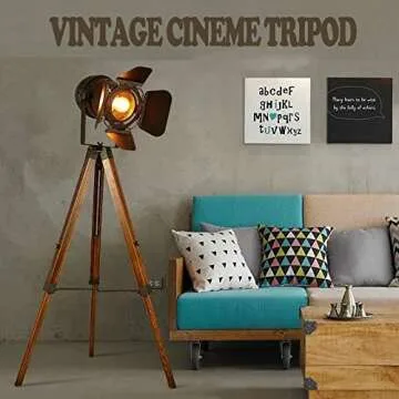 Decoluce Vintage Tripod Floor Lamp - Retro Lighting Style