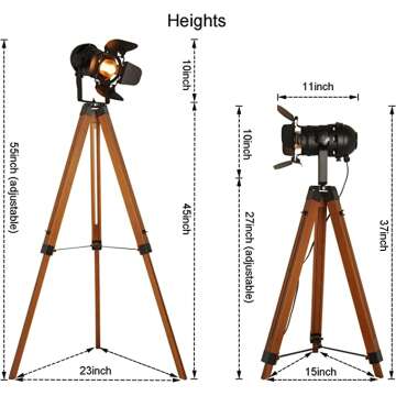 Decoluce Vintage Tripod Floor Lamp - Retro Lighting Style