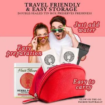 Hair Bloom | Natural Red Hair Color | Henna w/Mixed Himalayan Herbs Hair Color Powder | 12 Individual Sachets (10 gm each) | Reusable Brush & Tray Included | Shiny & Smooth Hair by Pride of India