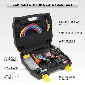 BACOENG HVAC Gauges Set for AC Charging - R134A R410A