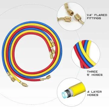 BACOENG HVAC Gauges Set for AC Charging - R134A R410A