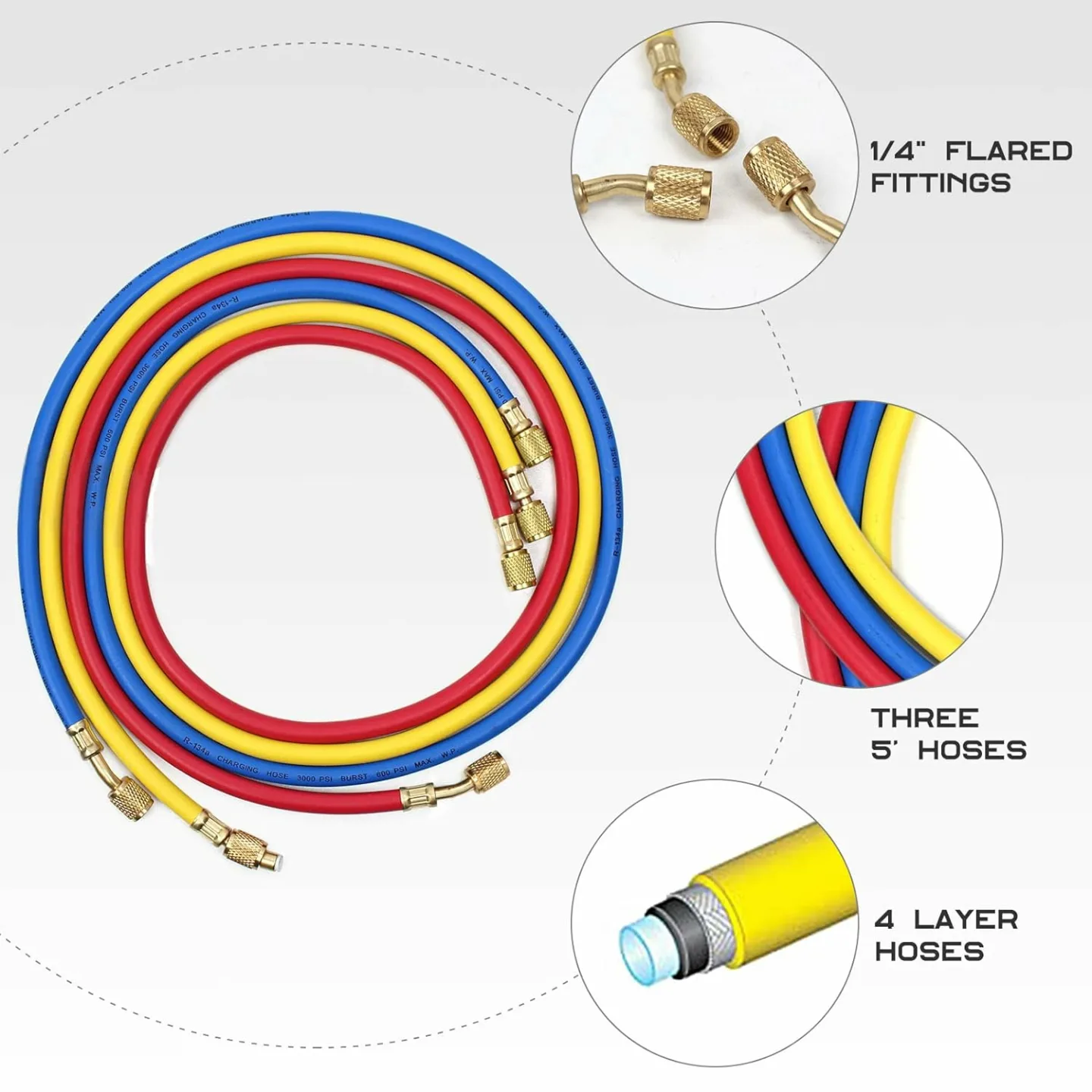 BACOENG HVAC Gauges Set for AC Charging - R134A R410A