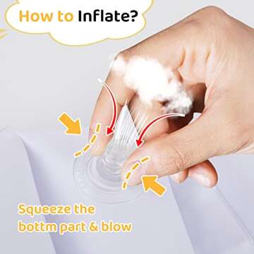 HALAA VAUVA High Chair Cushion with Cover Pad for IKEA Antilop Babies Toddlers Inflatable & Reversible Supporting Cushion Built-in Inflatable Cushion Wooden High Chair Accessories Insert Included