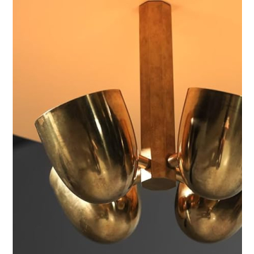 Mid Century Antique Brass Chandelier - 1950's Style