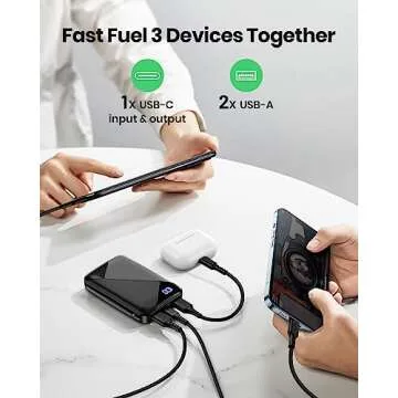 EAFU 10000mAh Portable Charger for Fast Charging Devices