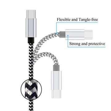 USB Type C Cable 10ft 3Pack Quick Sync Charging USB C 2.0 to USB A Nylon Braided Cord for BSB Qc Wall Car Galaxy S22/S22+/S22 Ultra,Galaxy S21 5G/S21+ 5G/S21 Ultra 5G/S21 FE 5G,Galaxy S20