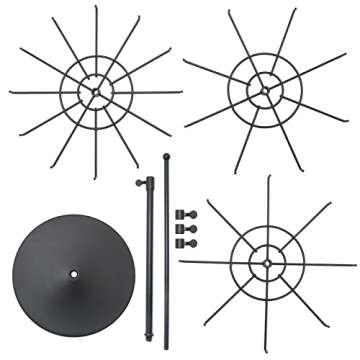 APL Display Heavy Duty Adjustable Three Tier Counter Top Spinner Display Stand, Black