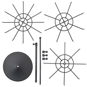 APL Display Heavy Duty Adjustable Three Tier Counter Top Spinner Display Stand, Black