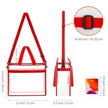 NATURAL STYLE Clear Tote Bag Stadium Security Approved, See Through Clear Handbag Purse Bag for Work...