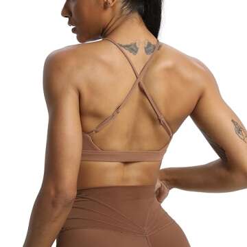 Aoxjox Women's Deep V Sports Bra for Workout Comfort