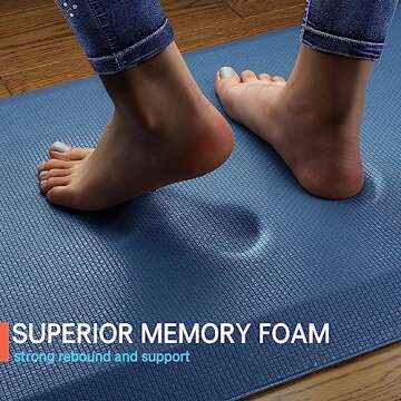 Anti Fatigue Mat Floor Kitchen Mat, FEATOL Standing Desk Mat Foam Cushioned Anti Fatigue Mats Comfor...