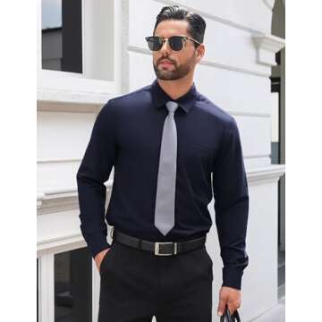 Stylish COOFANDY Men's Long Sleeve Dress Shirt for All Occasions