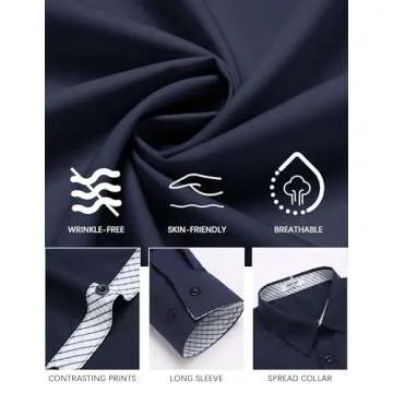 Stylish COOFANDY Men's Long Sleeve Dress Shirt for All Occasions