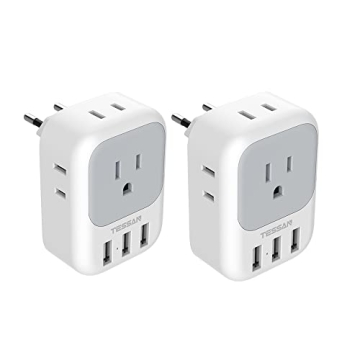 TESSAN European Travel Adapter 2 Pack for Seamless Charging