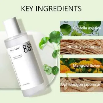 Soulight 88% Centella Asiatica Soothing Toner, Hydrating Facial Toner with Plant Extracts, Gently Exfoliates, Toning Water Diminished Dullness & Fine Lines, Smooths Skin Texture, Rejuvenate Your Skin