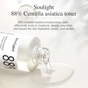 Soulight 88% Centella Asiatica Soothing Toner, Hydrating Facial Toner with Plant Extracts, Gently Exfoliates, Toning Water Diminished Dullness & Fine Lines, Smooths Skin Texture, Rejuvenate Your Skin