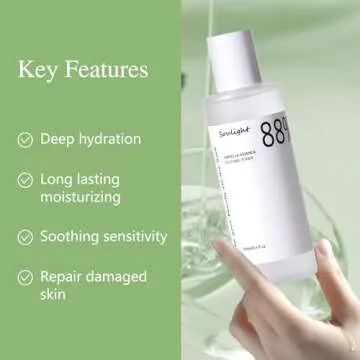 Soulight 88% Centella Asiatica Soothing Toner, Hydrating Facial Toner with Plant Extracts, Gently Exfoliates, Toning Water Diminished Dullness & Fine Lines, Smooths Skin Texture, Rejuvenate Your Skin
