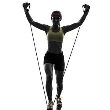 WODFitters Resistance Bands Set with Handles and Carrying Bag - 5 Exercise Bands for Portable Home Gym - for Yoga, Pilates, Cross Training, Gym Workouts, Physical Therapy & More