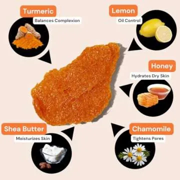 Minimo Glow Turmeric Face Scrub (𝐋𝐞𝐦𝐨𝐧 𝐂𝐚𝐤𝐞) - Infused with Turmeric, Manuka Honey, Cinnamon, and Chamomile - Face Scrub for All Skin Types - Achieve Healthy Skin
