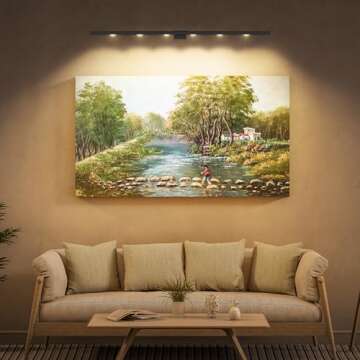 TINTINDOC 22''Wireless LED Picture Light Battery Rechargeable 6000mAh Full Metal,Painting Light for Wall with Remote Control,3 Lighting Dimmable Timer Off, Art Light for Display Wall Picture, 400LM