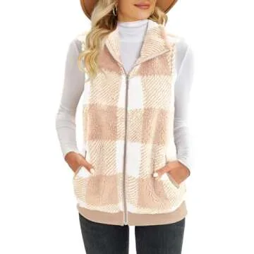 ReachMe Womens Cozy Sherpa Vest with Pockets