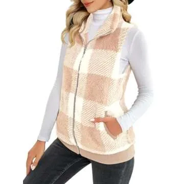 ReachMe Womens Cozy Sherpa Vest with Pockets
