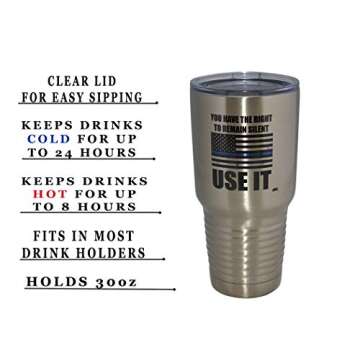 Rogue River Tactical Funny Police Officer Large 30oz Travel Tumbler Mug Cup w/Lid Vacuum Insulated R...